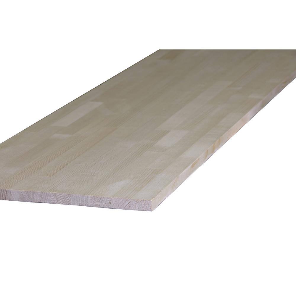 0.75 in. x 16 in. W x 8 ft. L White Spruce Natural Unfinished Shelve Board for 150 lbs. Capacity (1-Pack) D212ywW12214