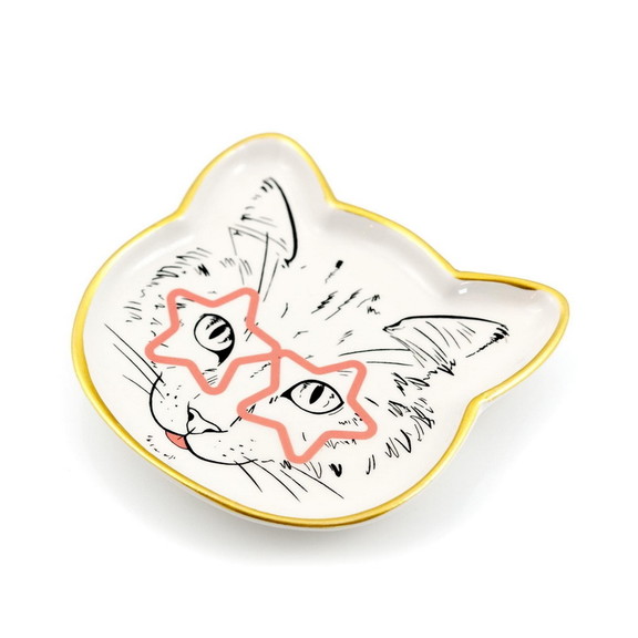 Se7en20 Cat Dish Plate   Small Ceramic Catchall Di...