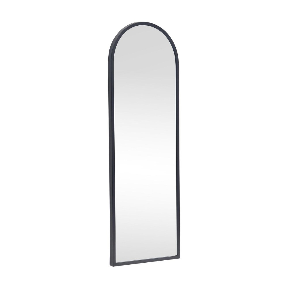 Arched Wall Mounted Mirror with Matte Black Metal Framed  47.6\