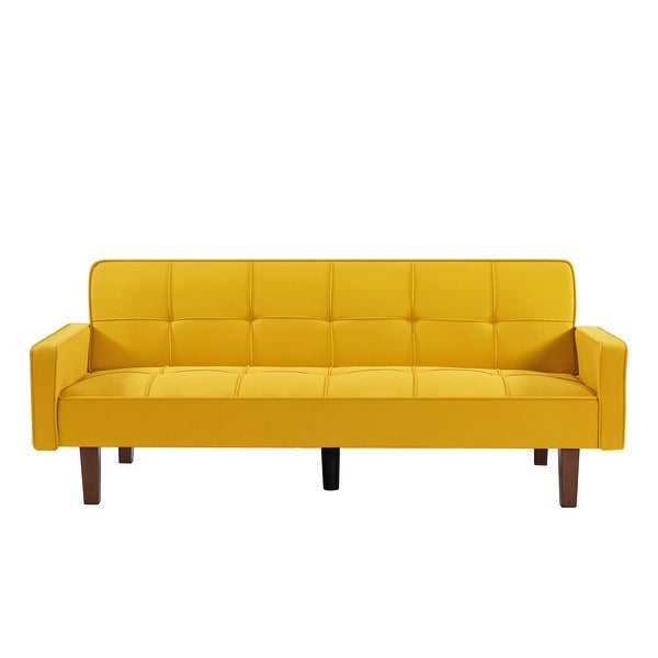 yellow armrest sofa bed