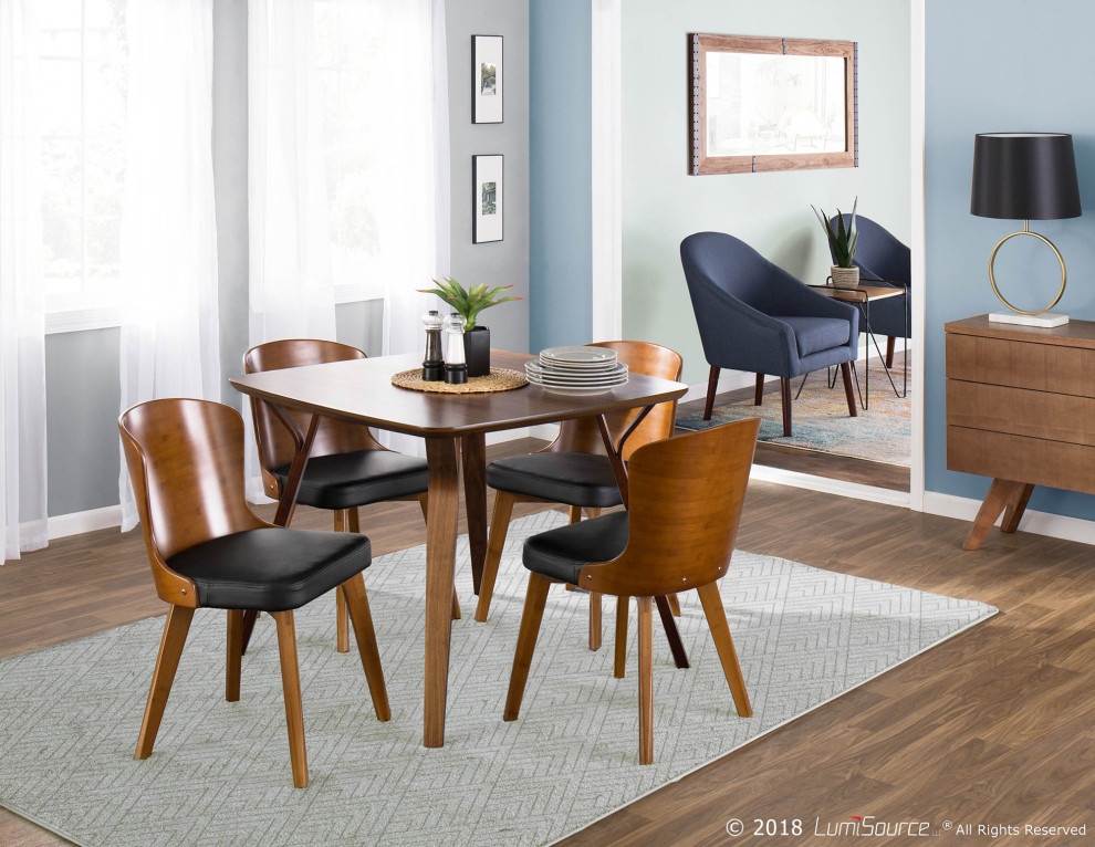 Loft Mid Century Modern End Table  Walnut and Black   Midcentury   Side Tables And End Tables   by First of a Kind USA Inc  Houzz