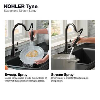 KOHLER Tyne Single-Handle Pull-Down Sprayer Kitchen Faucet in Oil-Rubbed Bronze K-R21415-2BZ