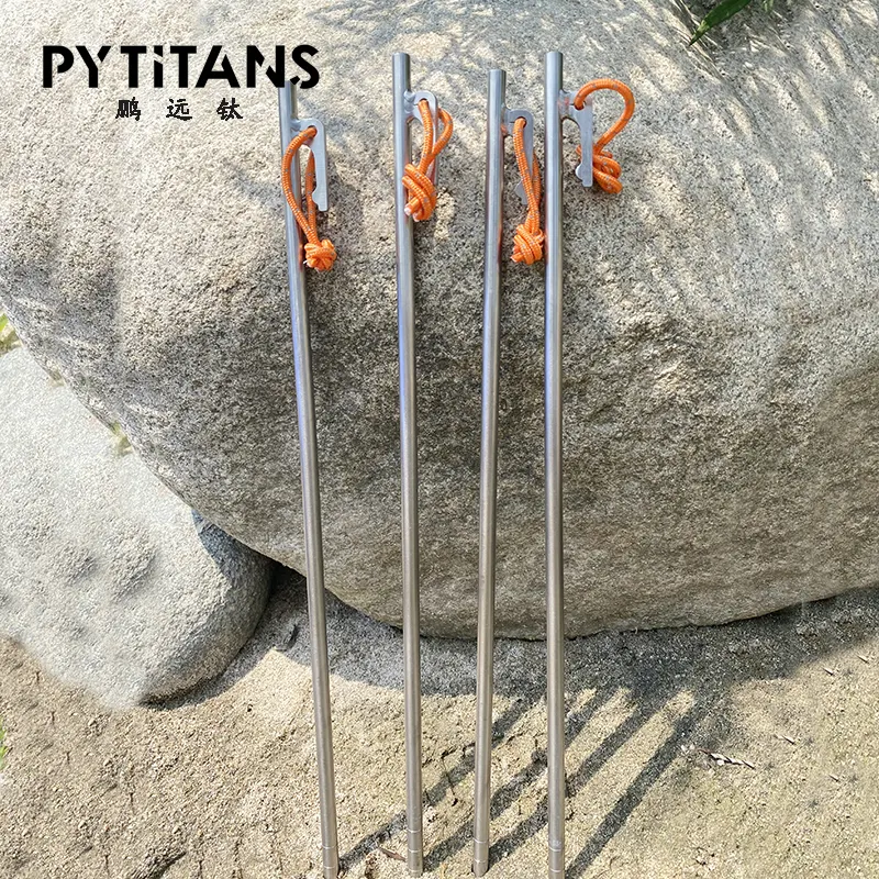 Outdoors Mountain Climbing Camping Hiking Tent Stakes GR5 titanium Solid 8*240 Tent Stakes tent Pegs by PYTITANS