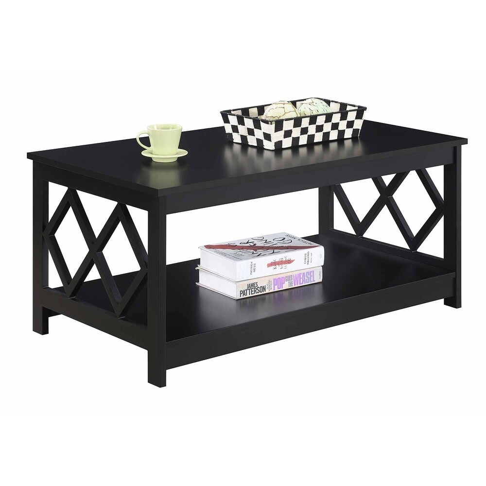 Convenience Concepts Diamond Coffee Table with Shelf