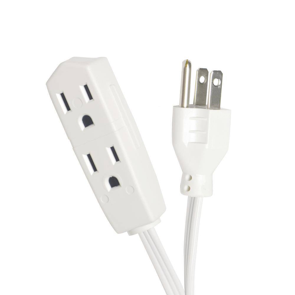 HDX 15 ft. 163 Light Duty Indoor Extension Cord with Banana Tap White HD#737-791