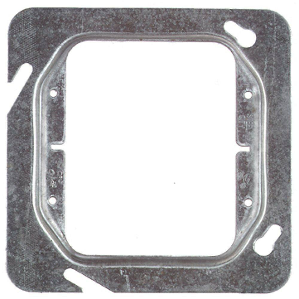 Steel City 2-Gang 4-1116 in. Square Metal Electrical Box Cover for 2 Devices 72C17-25RR