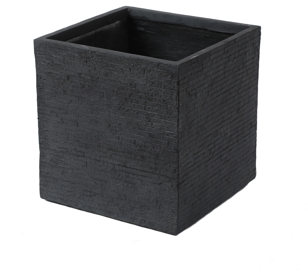 Stone Finish Square MgO Planter (Large)   Transitional   Outdoor Pots And Planters   by Winsome House Inc.  Houzz