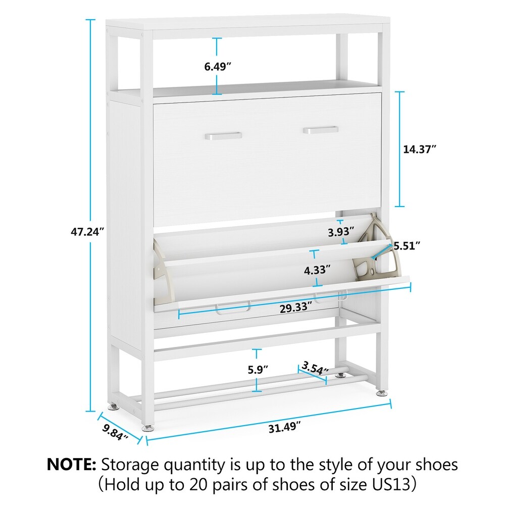 Flip Drawer Shoe Cabinet  Flip Down Shoe Storage Cabinet