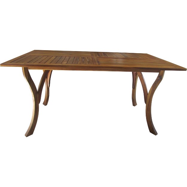 Hermosa Rectangular Acacia Wood Dining Table teak Finish Christopher Knight Home