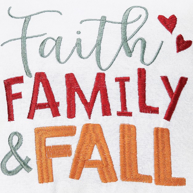 X 10 quot Faith Family And Fall Embroidered Throw Pillow