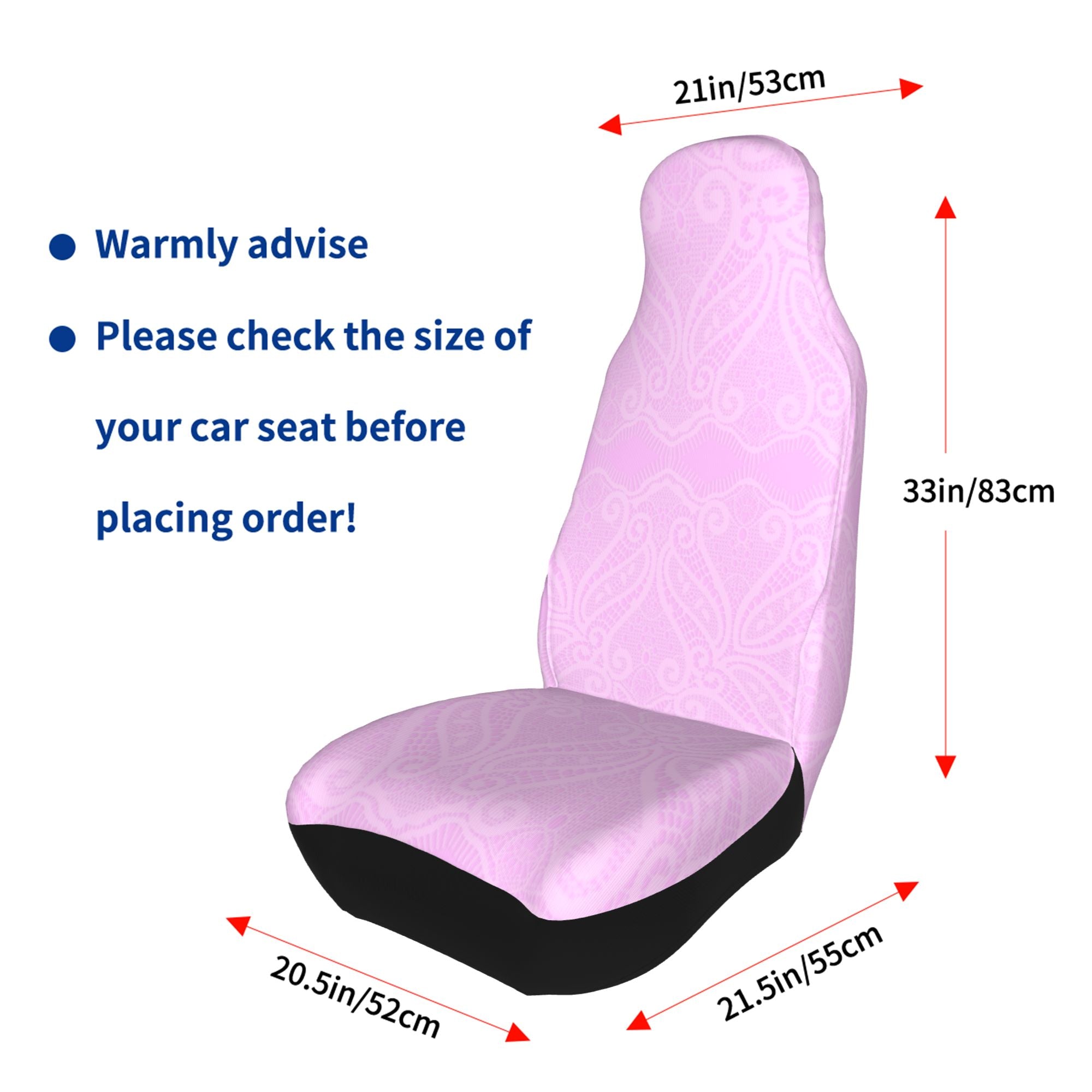 ZICANCN Car Seat Covers Front Seats Only，Pink Vintage Design Automotive Seat Covers Protectors for Cars Trucks Suv 2 Pack