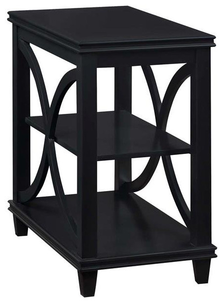 Convenience Concepts Florence Chairside Table in Black Wood Finish   Transitional   Side Tables And End Tables   by Homesquare  Houzz