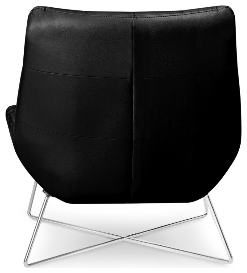 Medici Tufted Leather Modern Accent Chair   Black   Contemporary   Armchairs And Accent Chairs   by Zuri Furniture  Houzz