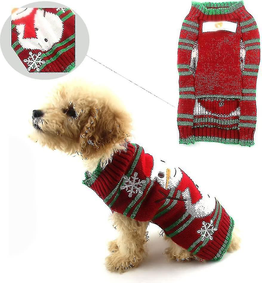 Dog Snow Sweaters Snowman Sweaters Xmas Dog Holiday Sweaters New Year Christmas Sweater Pet Clothes For Small Dog And Cat (d-4-d)