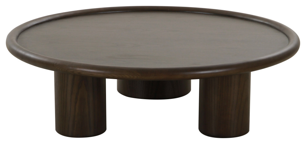 Strauss Contemporary Brown Ash Round Coffee Table   Transitional   Coffee Tables   by Vig Furniture Inc.  Houzz