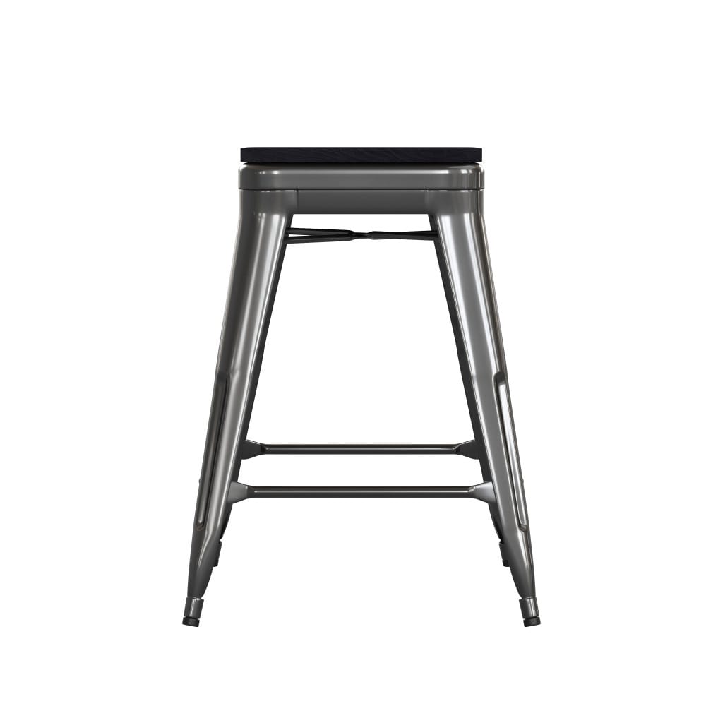 Weather Backless Commercial Bar Stool with Poly Resin Seat