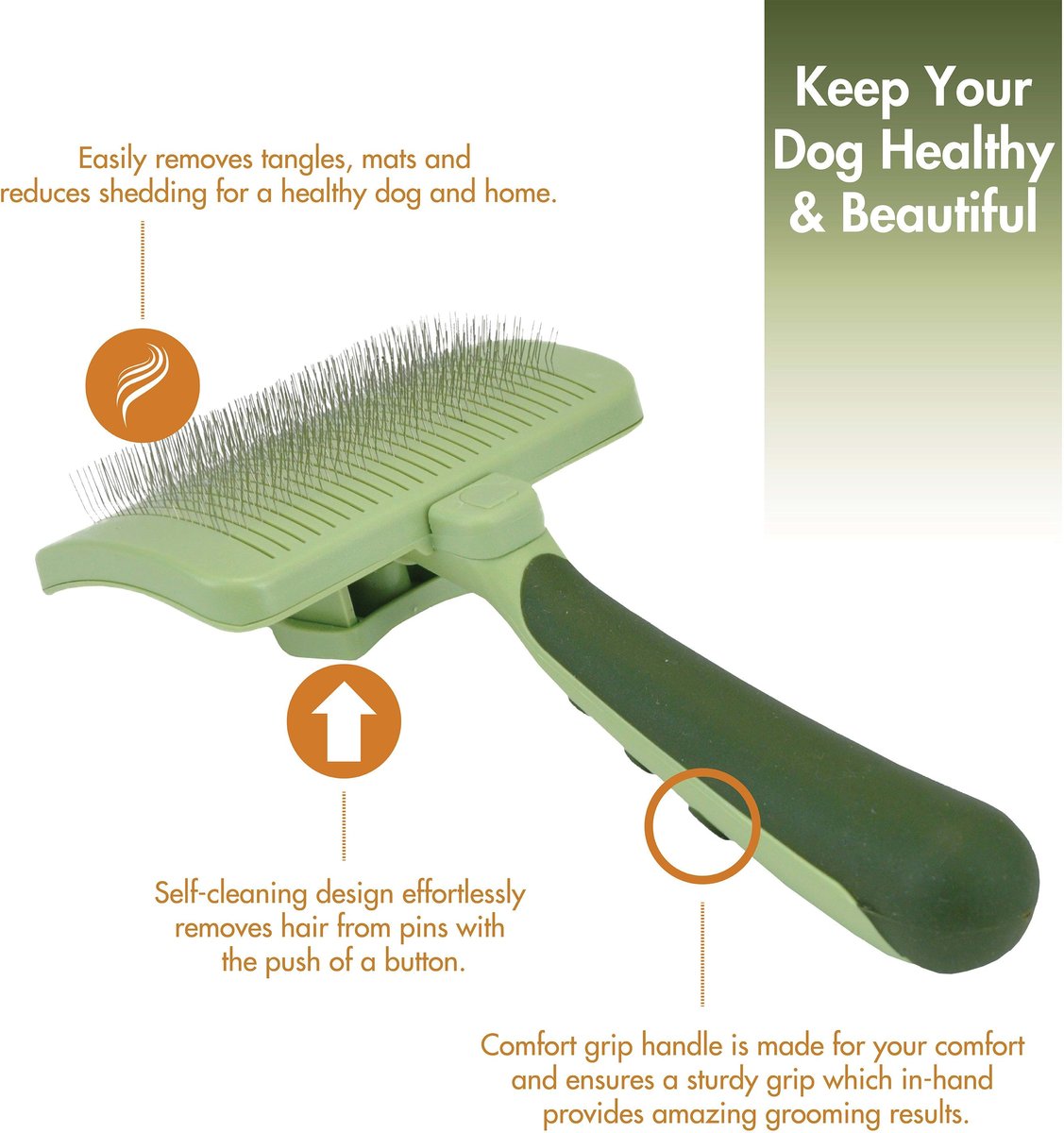 Safari Self-Cleaning Slicker Brush for Dogs