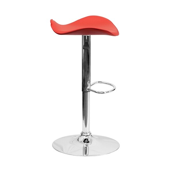 Vinyl Adjustable Height Bar Stool With Chrome Base