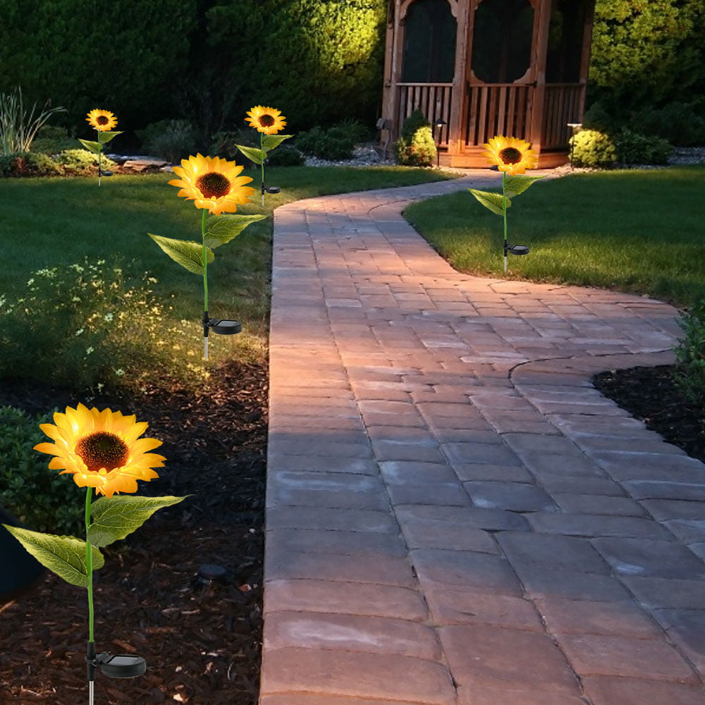 Willstar LED Solar Sunflower Light Outdoor Garden Lawn Pathway Landscape Flower Stake Lamp Yard Decor