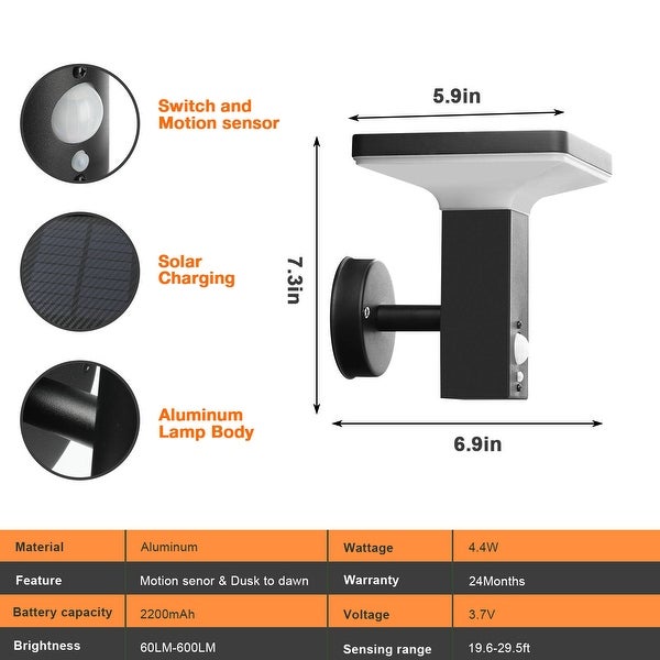 Inowel Solar Outdoor Wall Light Dusk to Dawn LED Lantern IP44 -207 Shopping - The Best Deals on Outdoor Wall Lanterns | 40769355