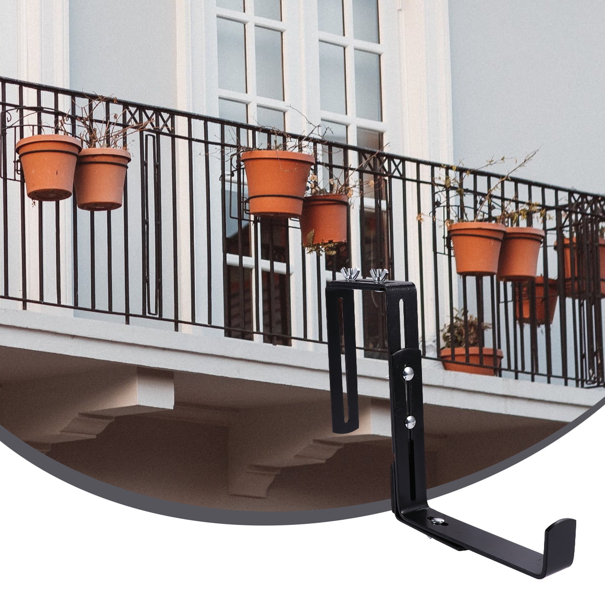 Nuolux Flower Bracket Planter Box Brackets Railing Holder Window Pot Deckfenceiron Stands Mounting Mount Balcony Rail Hanging