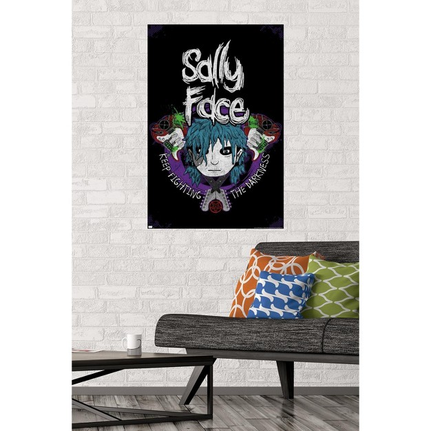 Trends International Sally Face Crossed Guitars Unframed Wall Poster Prints