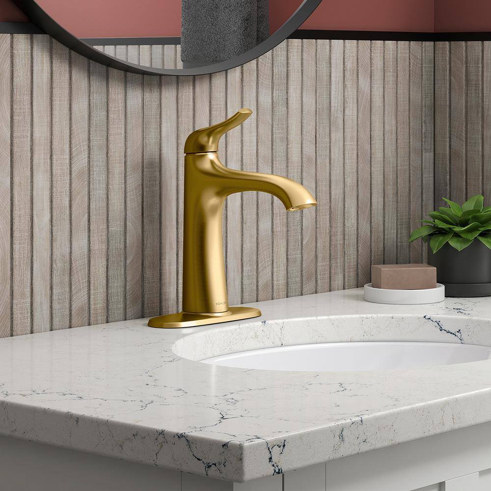 KOHLER Easmor Single-Handle Single Hole Bathroom Faucet in Vibrant Brushed Moderne Brass K-R28890-4D-2MB