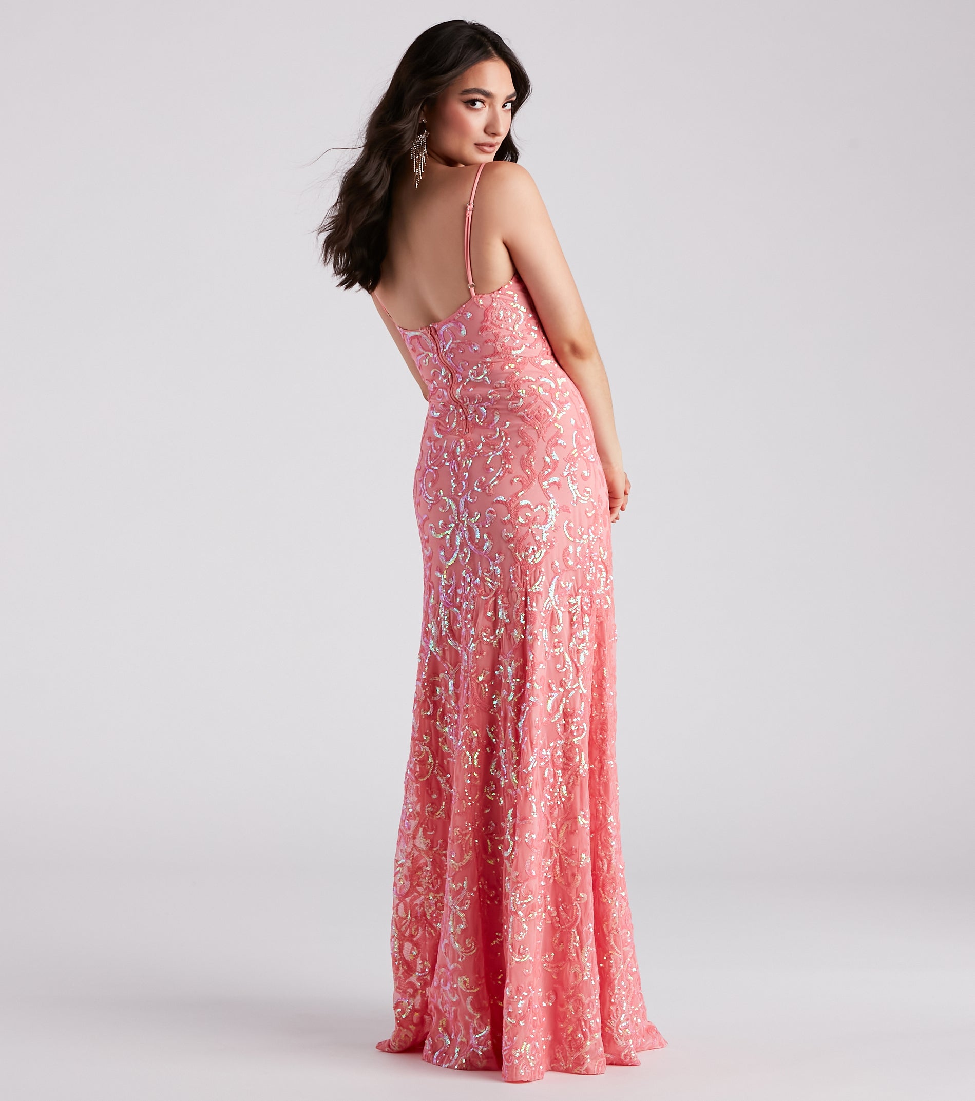 Lynda Formal Sequin A-Line Long Dress