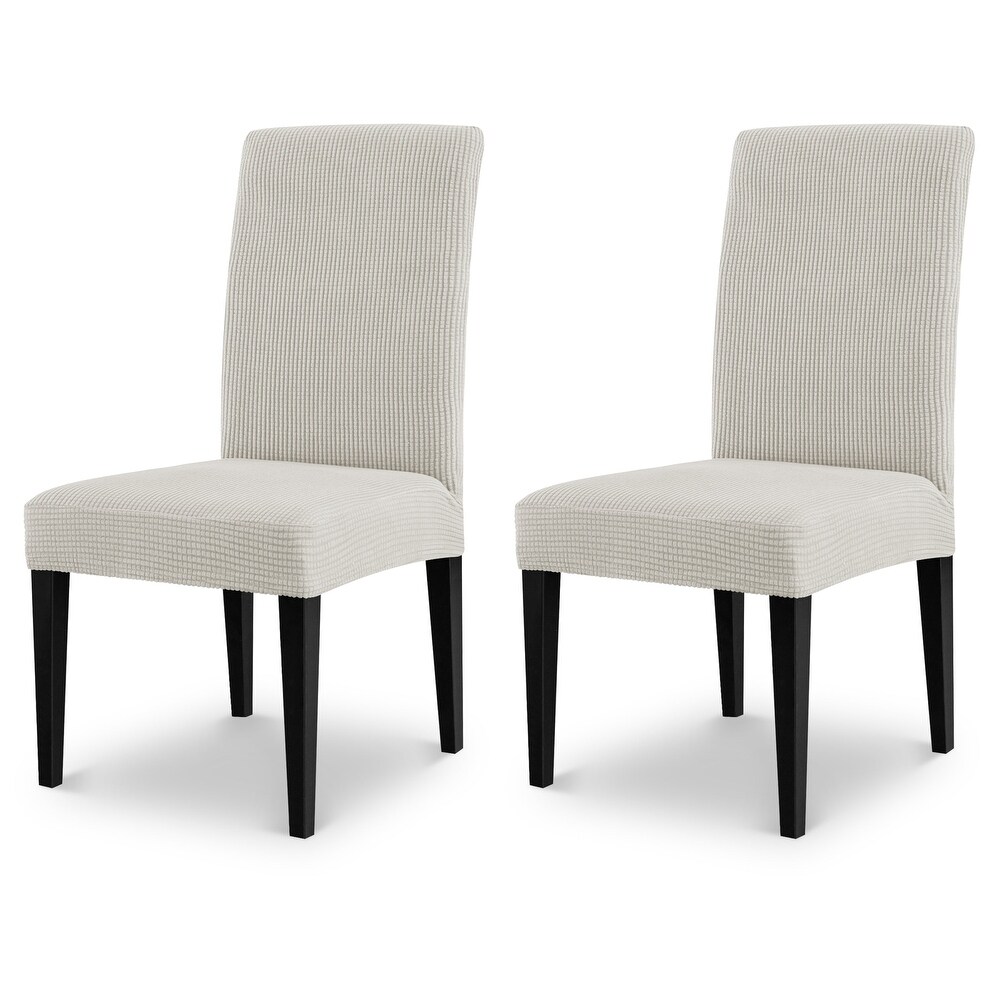 CHUN YI Elastic Textured Grid Dining Chair Slipcover