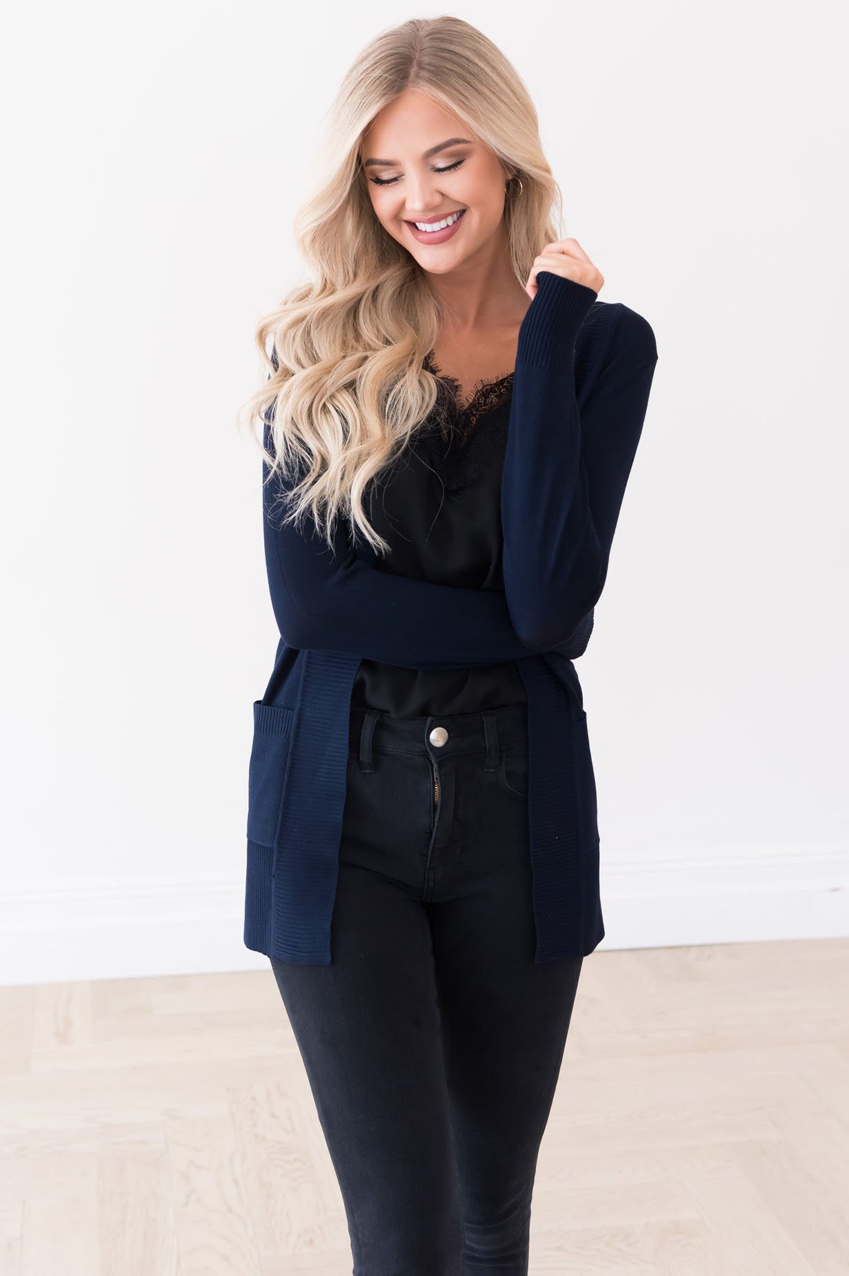 Long Distance Modest Pocket Cardigan