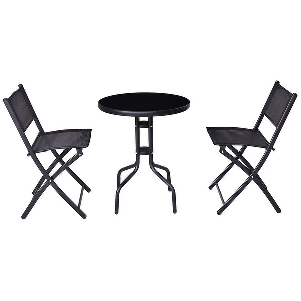 3Piece Folding Bistro Table and Chairs Set for Indoor and Outdoor Use