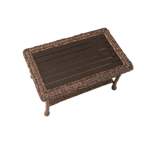 Modern Concept Faux Sea Grass Resin Rattan Coffee Table