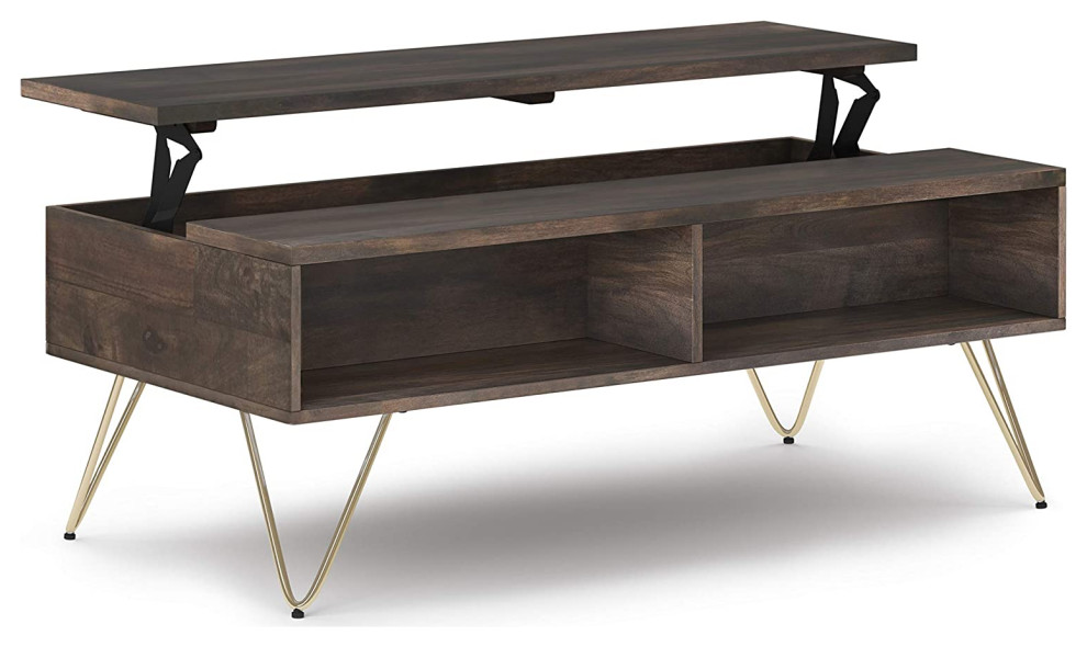 Industrial Contemporary Coffee Table  Hairpin Legs and Top With Lift Up Function   Contemporary   Coffee Tables   by Declusia  Houzz