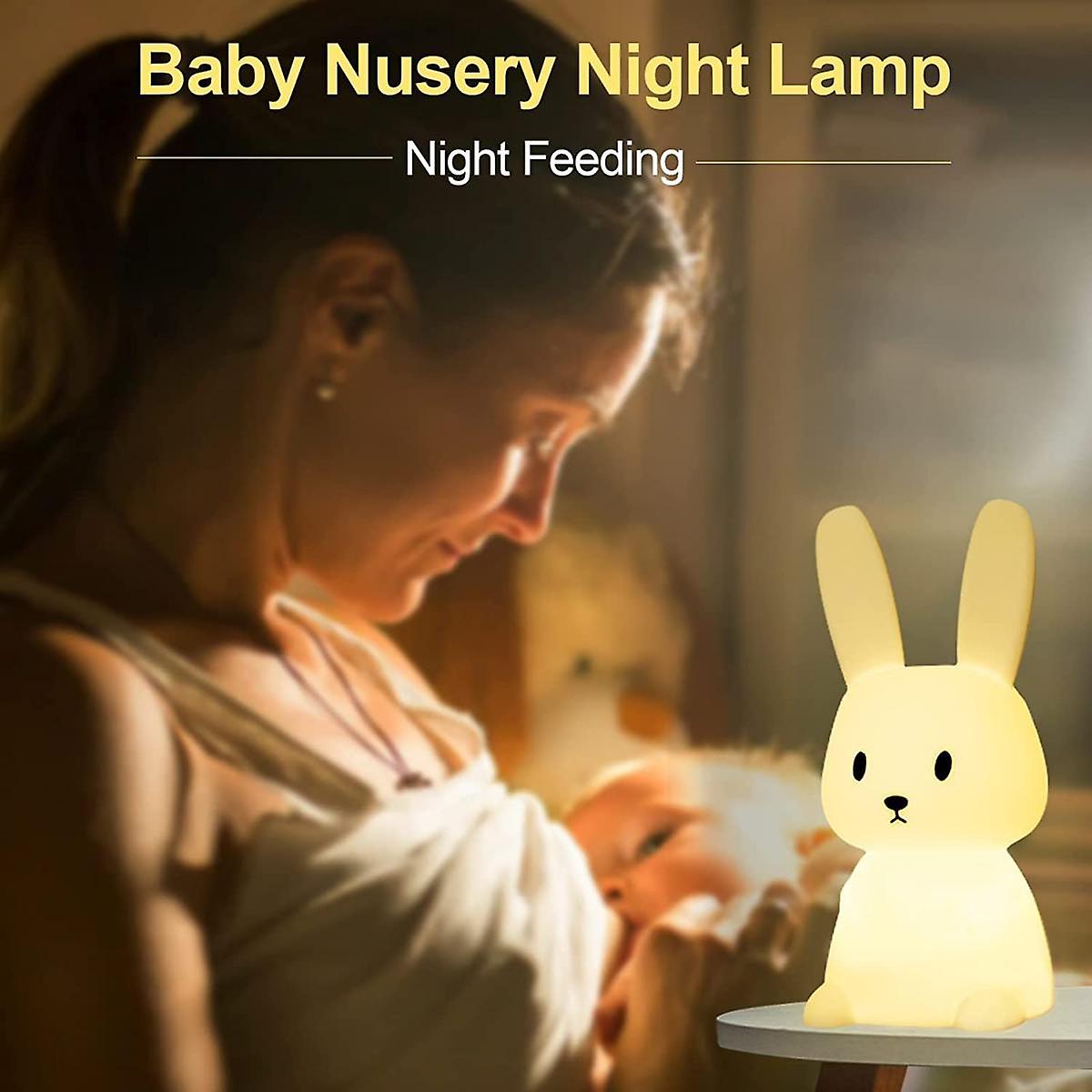 Night Lights For Kids Room Birthday Gifts Teen Night Lamp Rechargeable Toddler Baby Nightlight Portable Silicone Animal Kids Lamp (bunny)