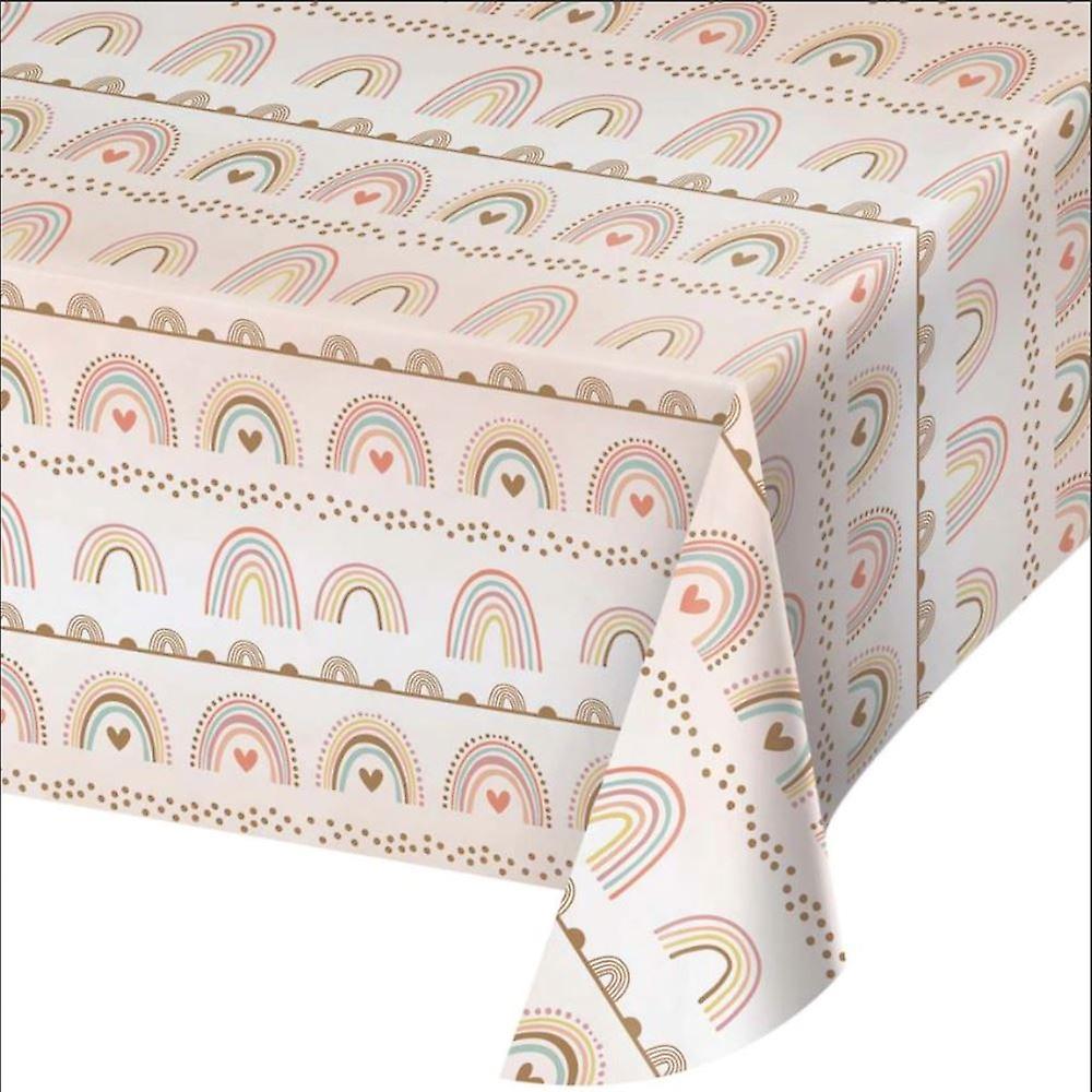 Boho Rainbow Paper Table Cover | Childrens 1st Birthday Party  137cm x 259cm