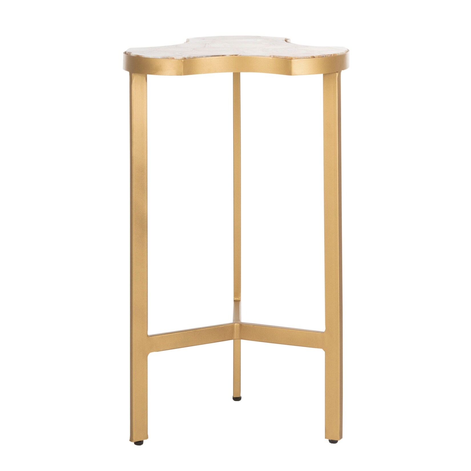 SAFAVIEH Suki Tripod Accent Table -White / Gold - 13