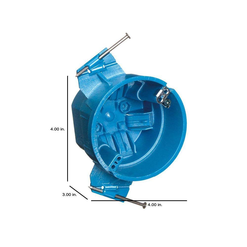 Carlon 1-Gang 24.5 cu. in. Hard Shell PVC New Work Electrical Ceiling Box with Ground Lug BH525P