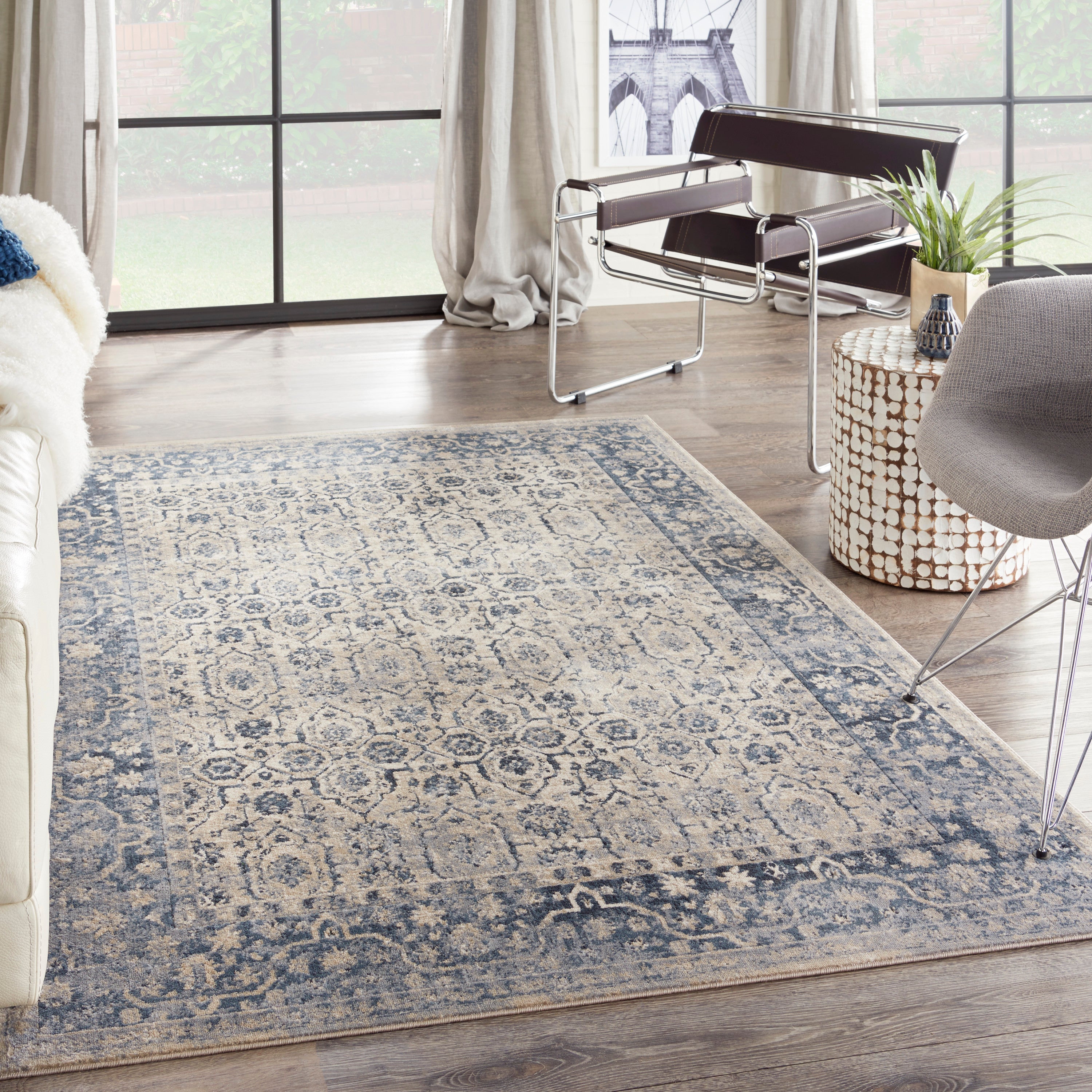 Malta Ivory/Blue Rug