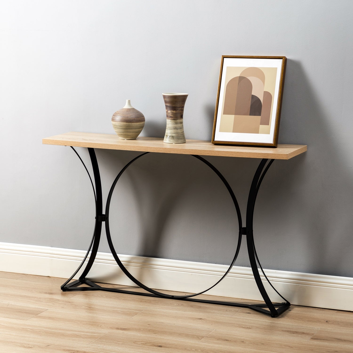 Contemporary Console Table with Metal Base