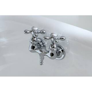 Kingston Brass Vintage 2-Handle 3-38 in. Centers Claw Foot Tub Faucet in Chrome HCC38T1