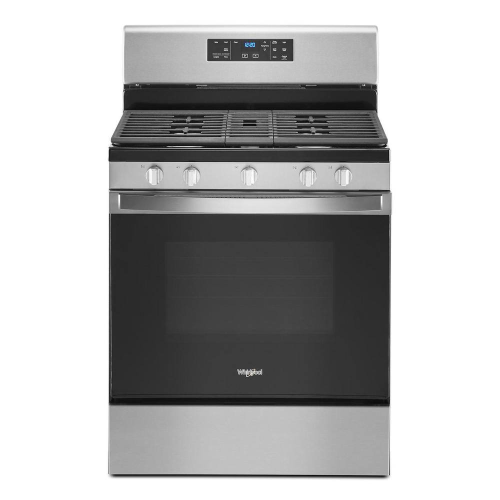 Whirlpool 5.0 cu. ft. Gas Range with Self Cleaning and Center Oval Burner in Fingerprint Resistant Stainless Steel WFG525S0JZ