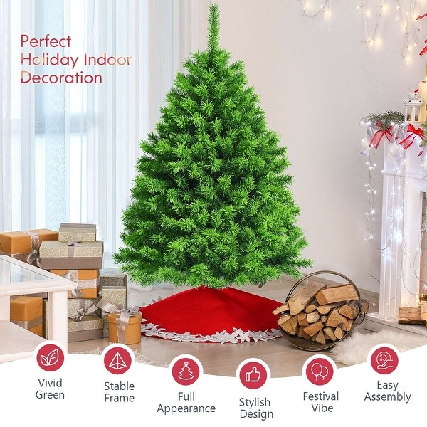 Unlit Artificial Christmas Tree with Metal Stand