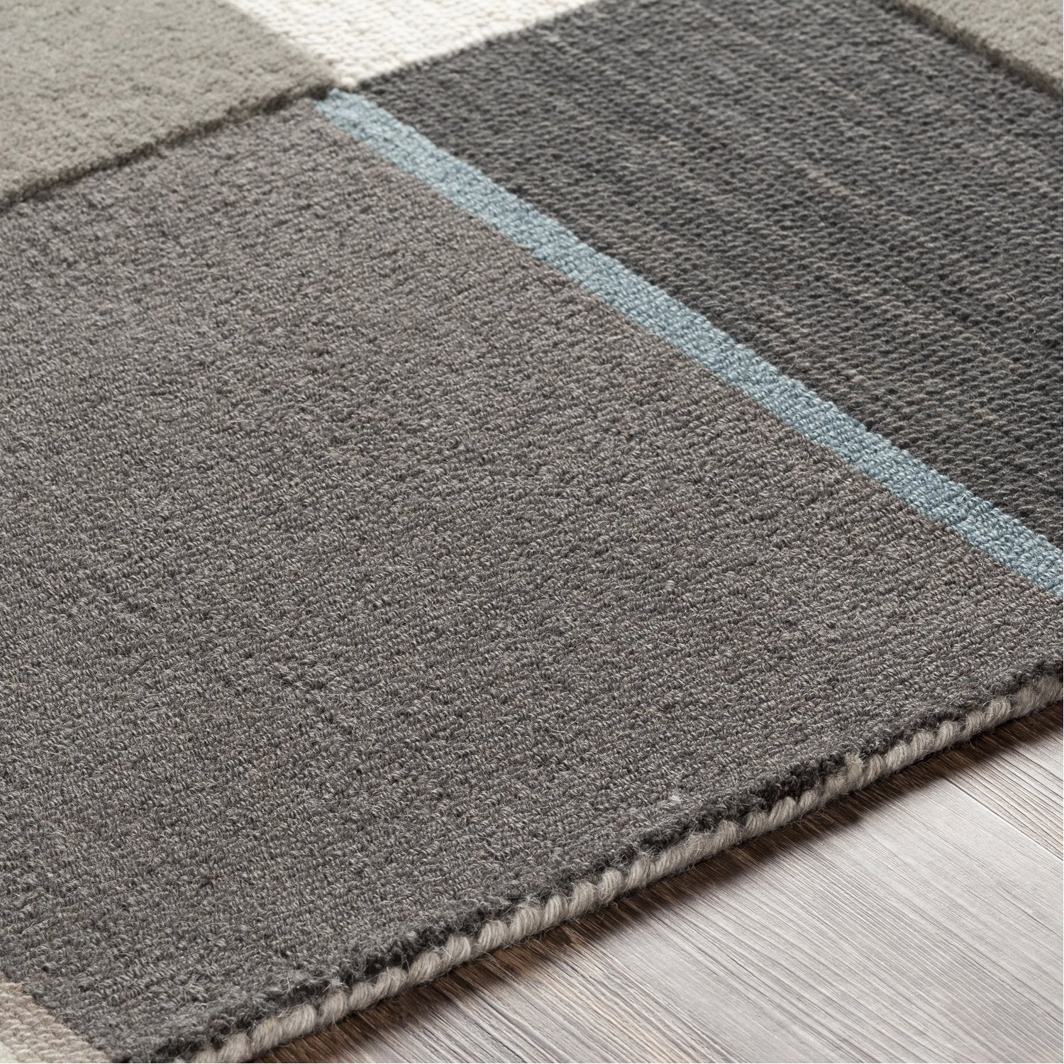 Brooklyn Hand Tufted Rug in Teal, Khaki, Camel, Taupe, Charcoal