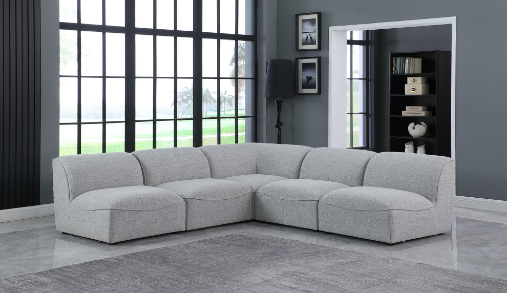 Miramar Linen Upholstered Modular Sectional   Transitional   Sectional Sofas   by Meridian Furniture  Houzz