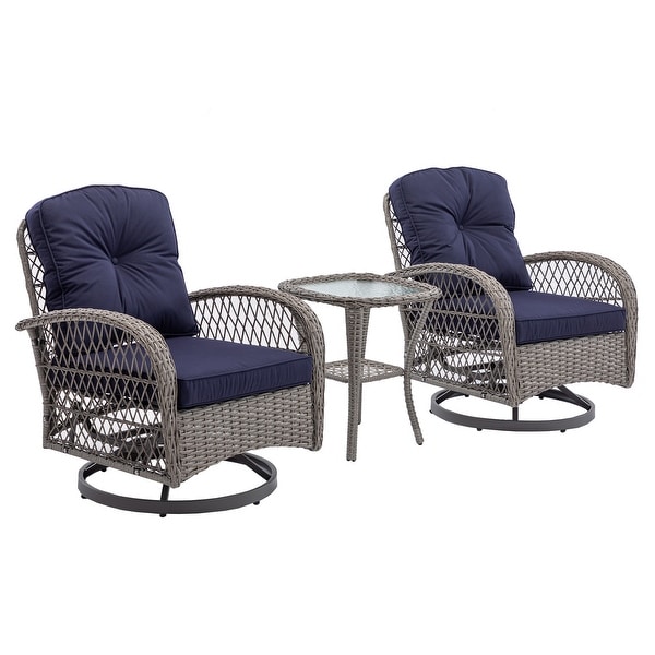 3pcs Outdoor Furniture Modern Wicker set - Overstock - 37385445