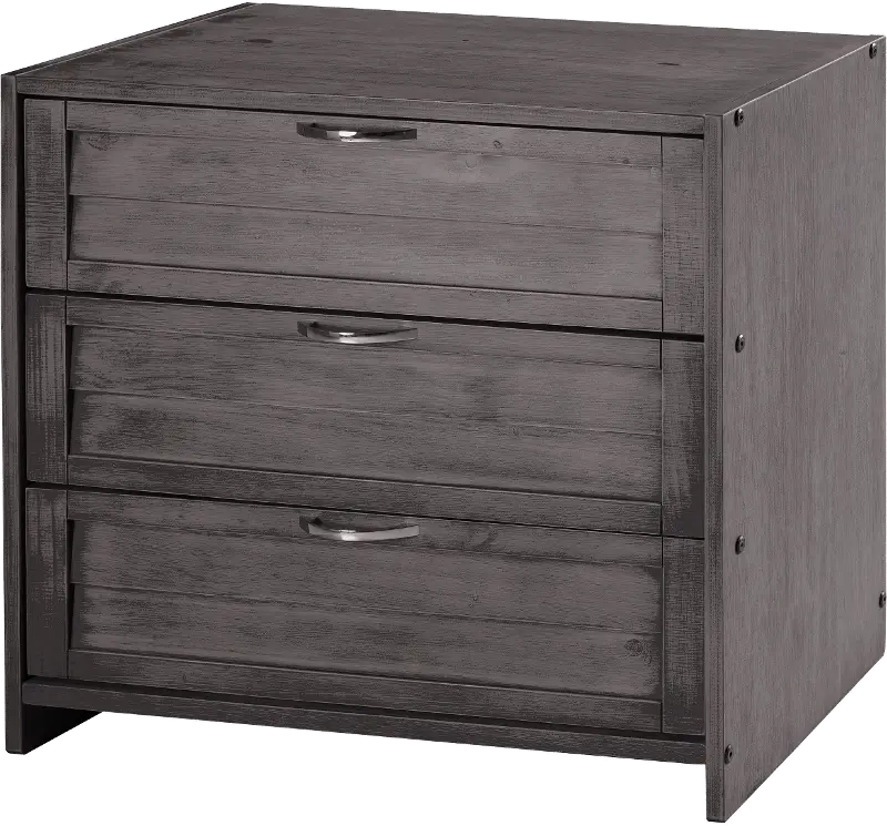 Louver Antique Gray 3-Drawer Chest