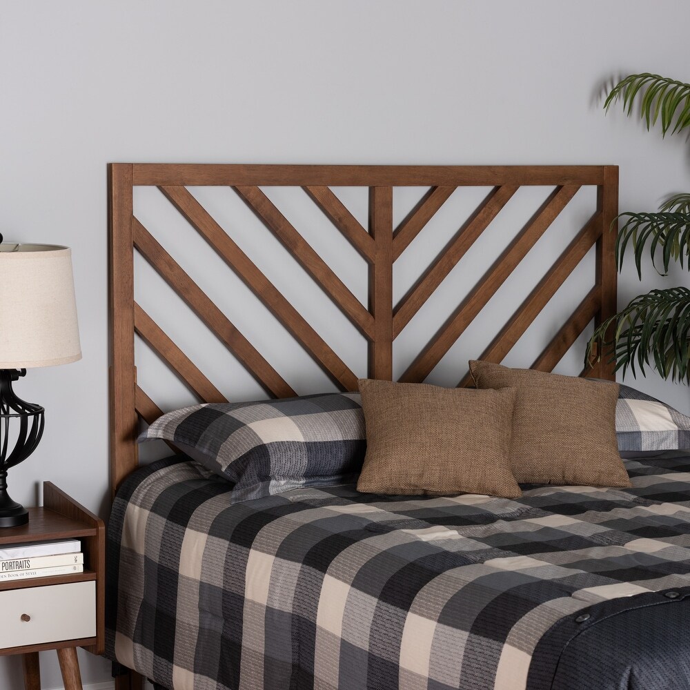 Belisma Modern and Contemporary Ash Walnut Finished Wood Headboard