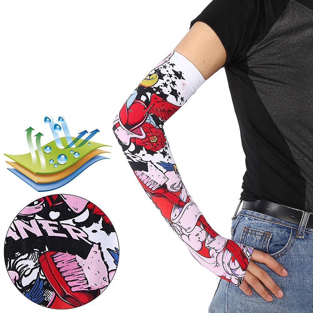 1 Pairs Arm Sleeves For Sun Protection， Cooling Sleeves Uv Sleeve Sports Half Finger Sleeves With Thumb Hole For Cycling， Fishing， Hiking， Driving[d]