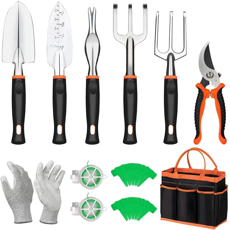 39PCS Garden Tools Kit Set Wholesales Aluminum oy Agricultural Gardening Hand Tools Bag Weeder Rake Shovel Trowel and More