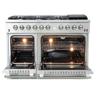 Forno Professional 48 in. Freestanding Double Oven Dual Fuel Range 8 Burners Stainless Steel with AirFry FFSGS6291-48